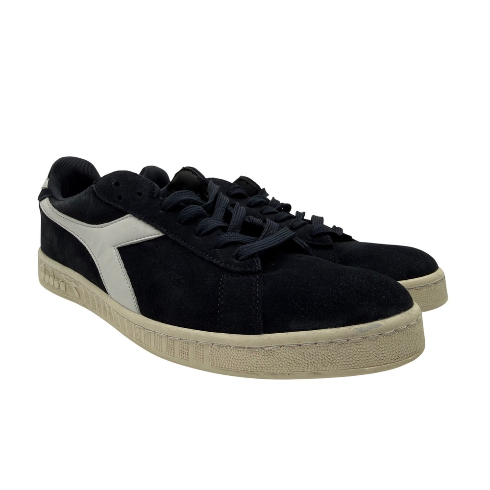 Diadora Pitch Mens Navy Blue White Suede Low Top Lifestyle Sneakers Size 12